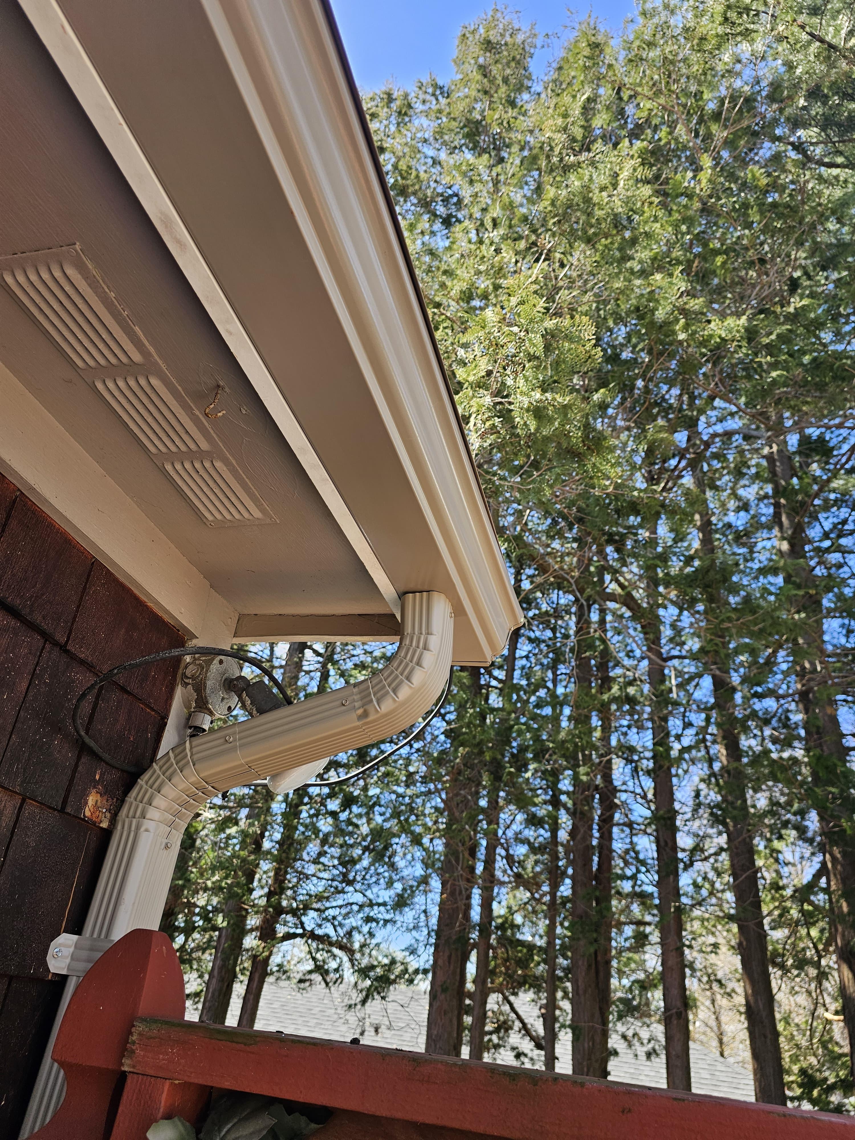 Finished copper gutters on a New England home